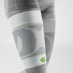 NEW Bauerfeind Sports Compression Upper Leg Sleeves (1 Pair) White - Small Long